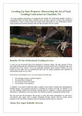 Leveling Up Your Property Discovering the Art of Yard Grading Contractors in Charlotte, NC.docx